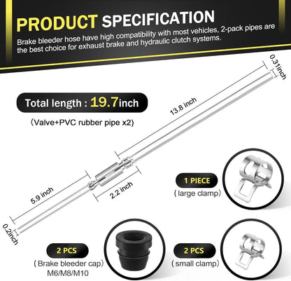 💥Brake Bleeder Hose - One Way Check Valve Tube Bleeding Tool Kit For Car Motorcyle Clutch