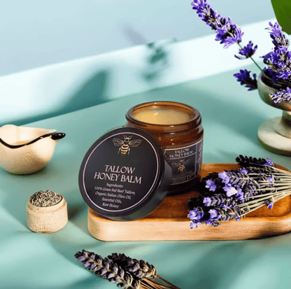 🍯Handmade Organic Grass-Fed Beef Tallow Balm with Raw Honey 🌿