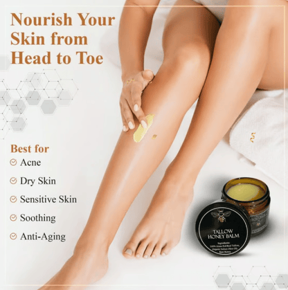 🍯Handmade Organic Grass-Fed Beef Tallow Balm with Raw Honey 🌿